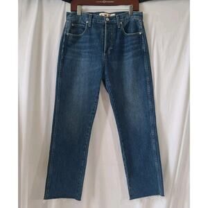 Amo Womens Raw Hem Lover Boy Cropped Button Fly Jeans 28